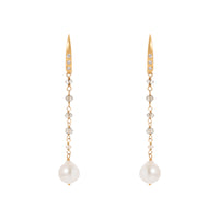 Misty Quartz / Akoya Pearl Earrings