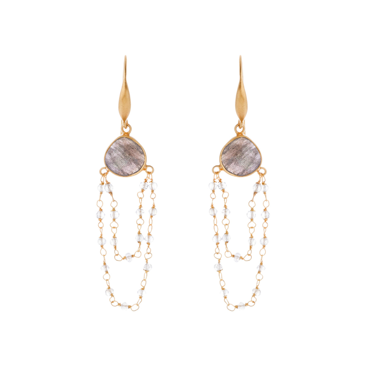 Labradorite Chain Drop Earring