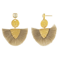 Hammered Fan Drop Earring