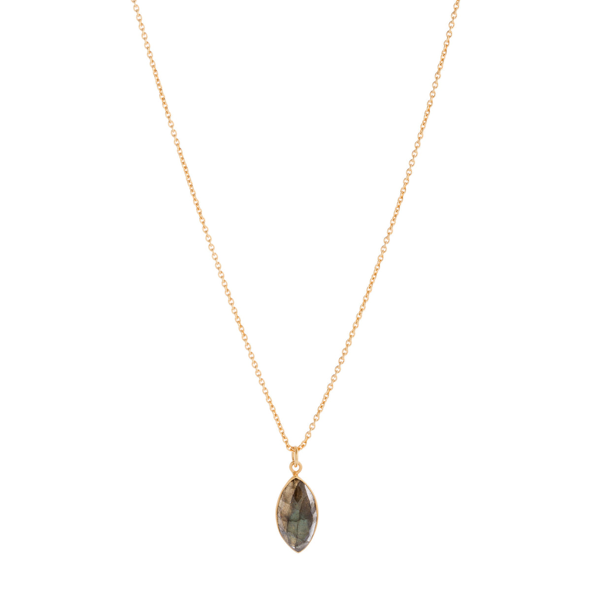 Marquise Labradorite Necklace with Extension