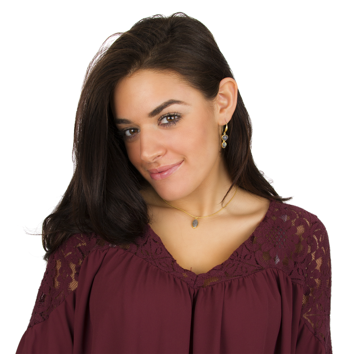 Marquise Labradorite Necklace with Extension