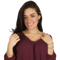 Beaded Labradorite Flower Bar Stretch Bracelet