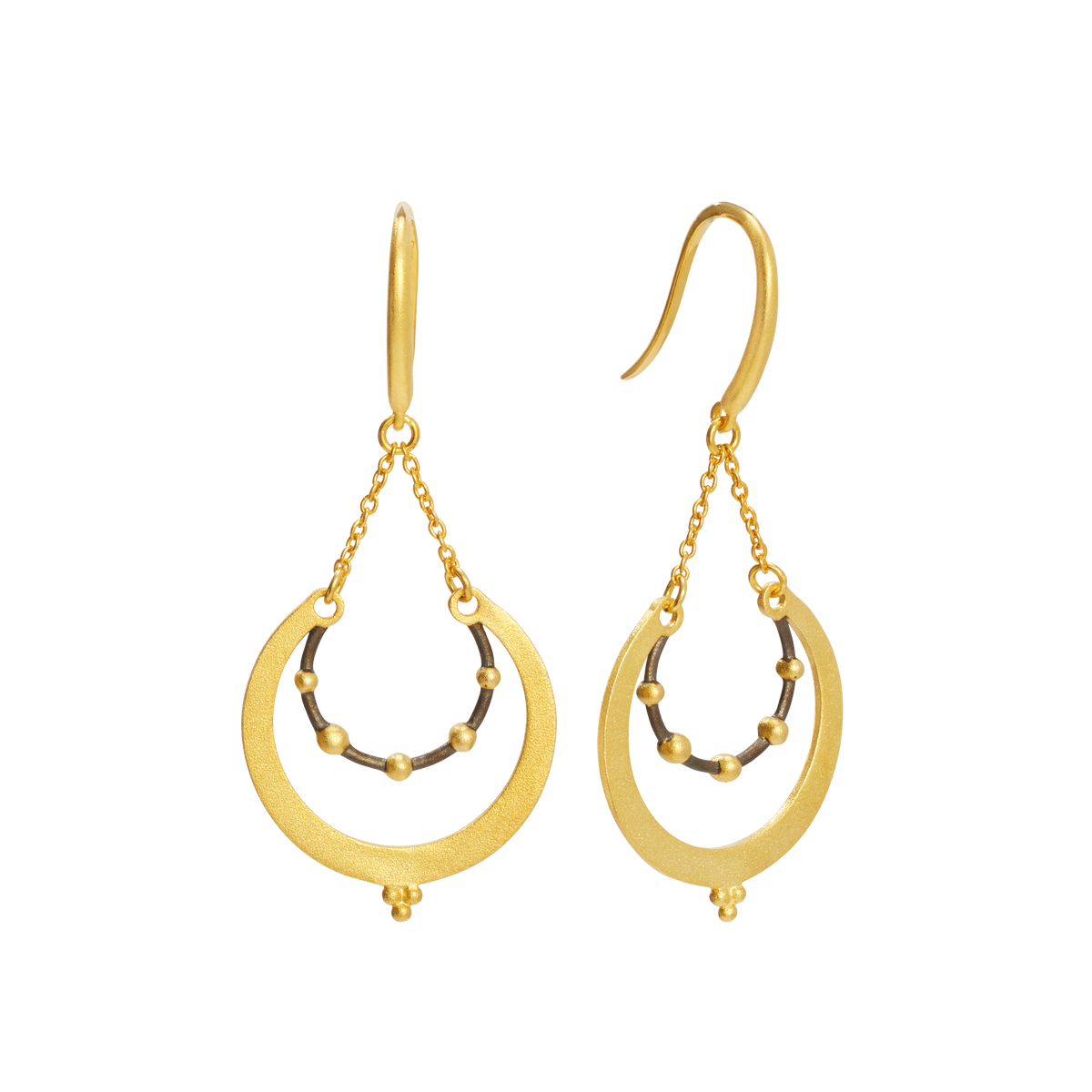 Double Open Rounded Chain Drop Earring