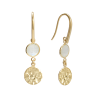 Hammered Disc Drop Earring