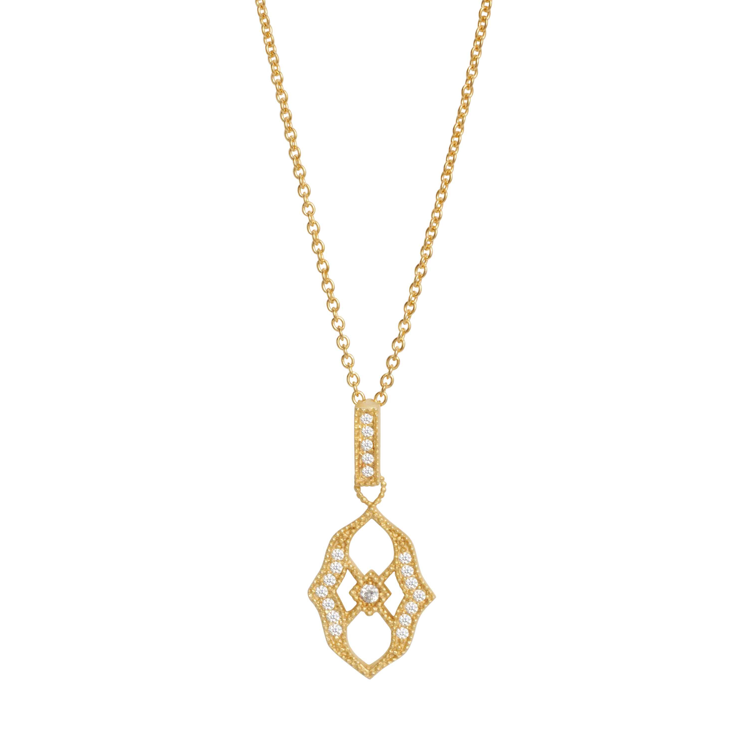 Joey J.™ Signature Joey J. Textured Frame and CZ Necklace – Joey J