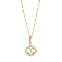 Round Textured Cubic Zirconia Necklace