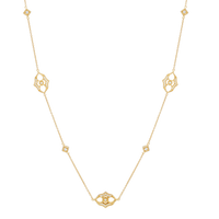 Multi Signature Joey J. Textured Frame and CZ Necklace