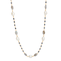Freshwater Pearl & Labradorite Beaded Necklace