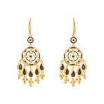 Black CZ Beaded Filigree Drop Earring