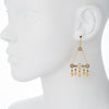 Black Cubic Zirconia Beaded Filigree Bar Drop Earring