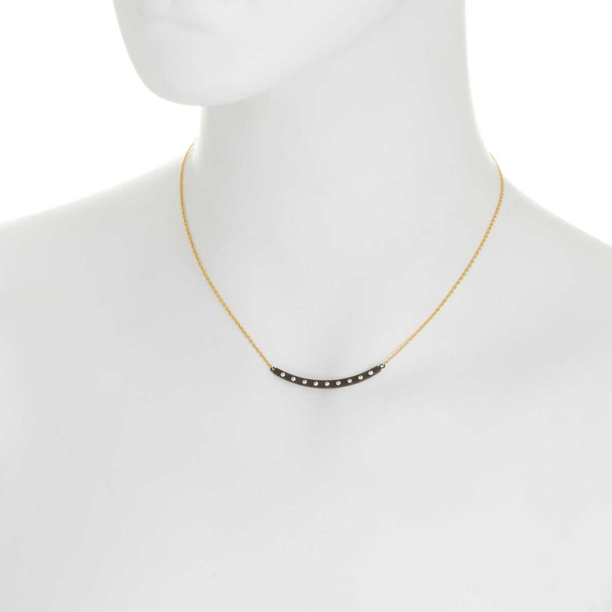 Modern Bezel Curved Bar Necklace