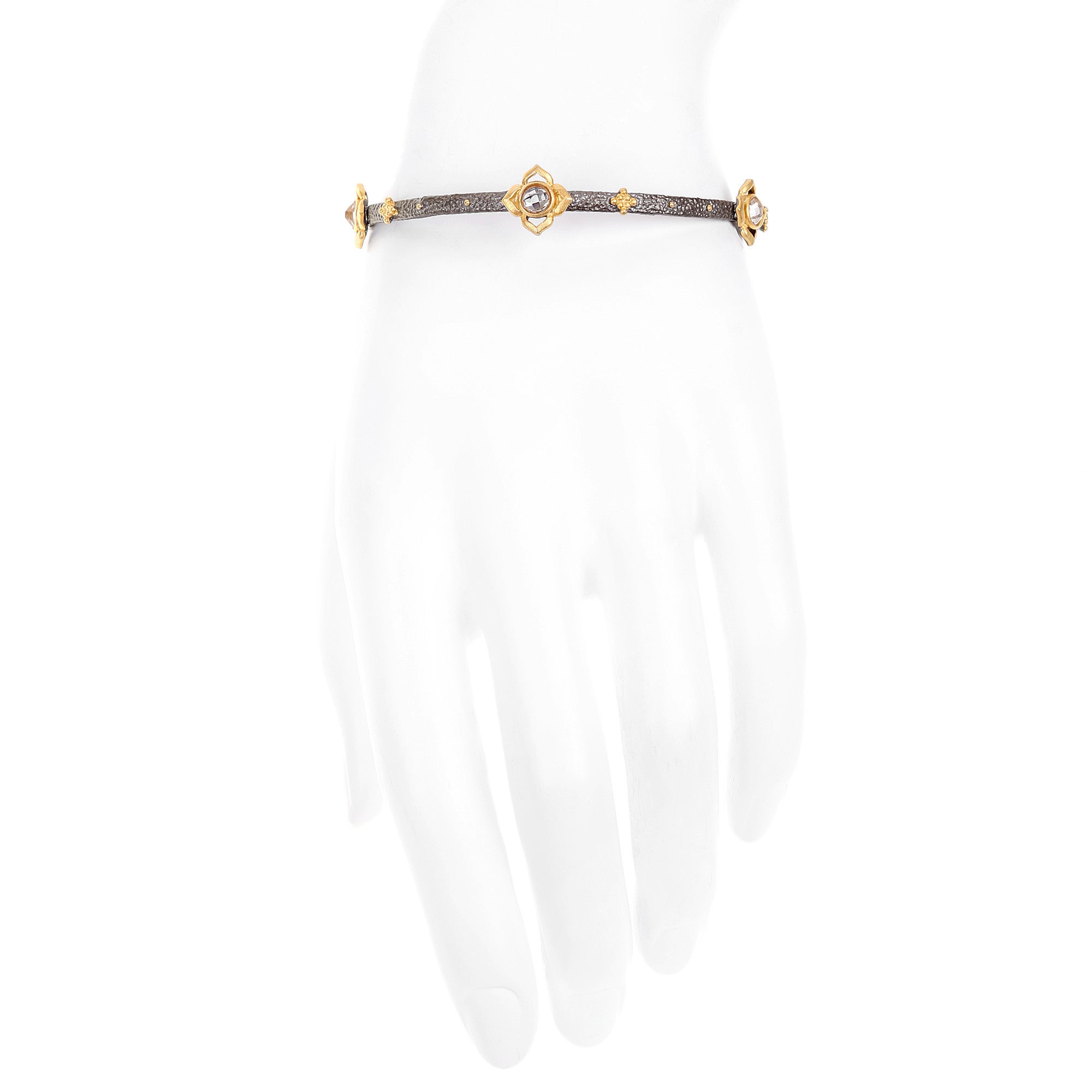 Joey J.™ Multi Faceted Flower Beaded Textured Bangle – Joey J. Jewelry