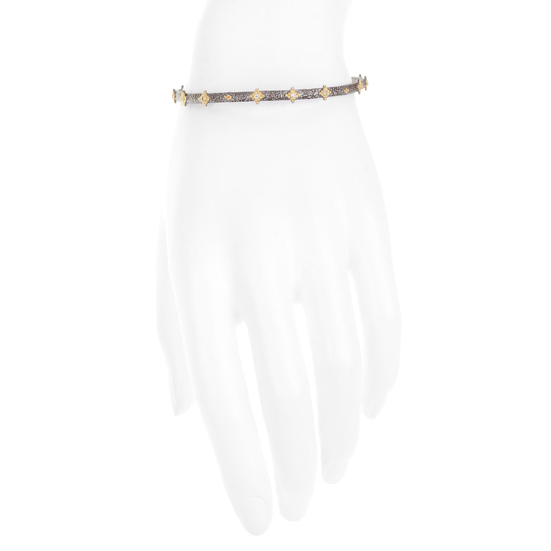 Multifaceted Beaded Textured Bangle