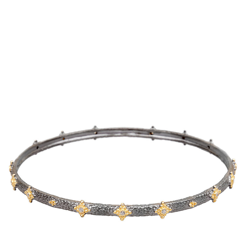 Multifaceted Beaded Textured Bangle