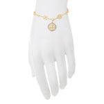 Fancy Cross CZ Drop Chain Bracelet