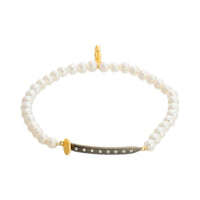 Modern Freshwater Pearl Nail Stretch Bracelet