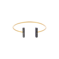 Moder Bezel Double Bar Cuff