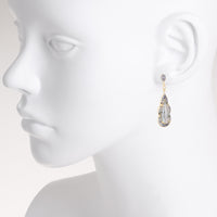 Fancy Labradorite and CZ Teardrop Post Earring