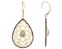 Filigree Teardrop with Labradorite Drop Earring