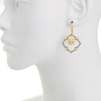 Fancy Open Floating Flower CZ Drop Earring