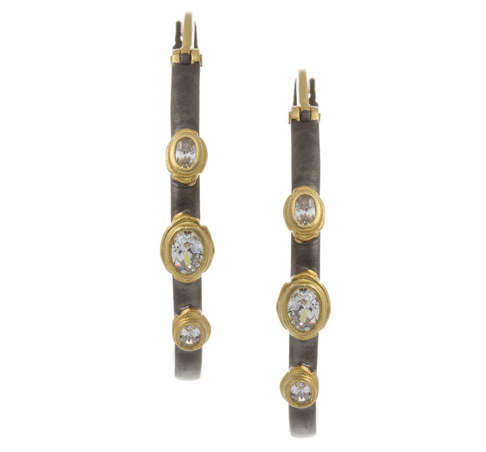 Triple Oval CZ Click Hoop