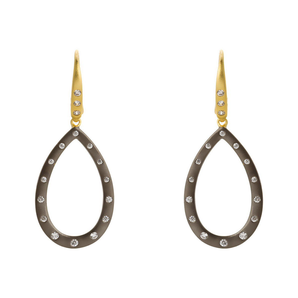 Modedrn Opend Bezel Teardrop Earring