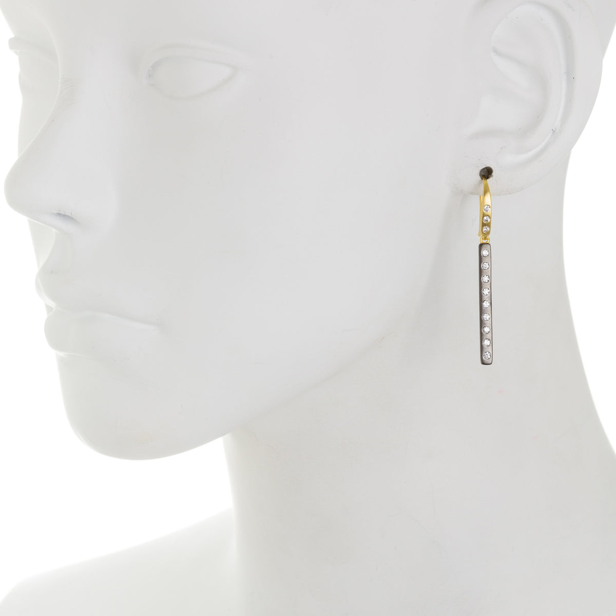 Modern Bezel Bar Drop Earring