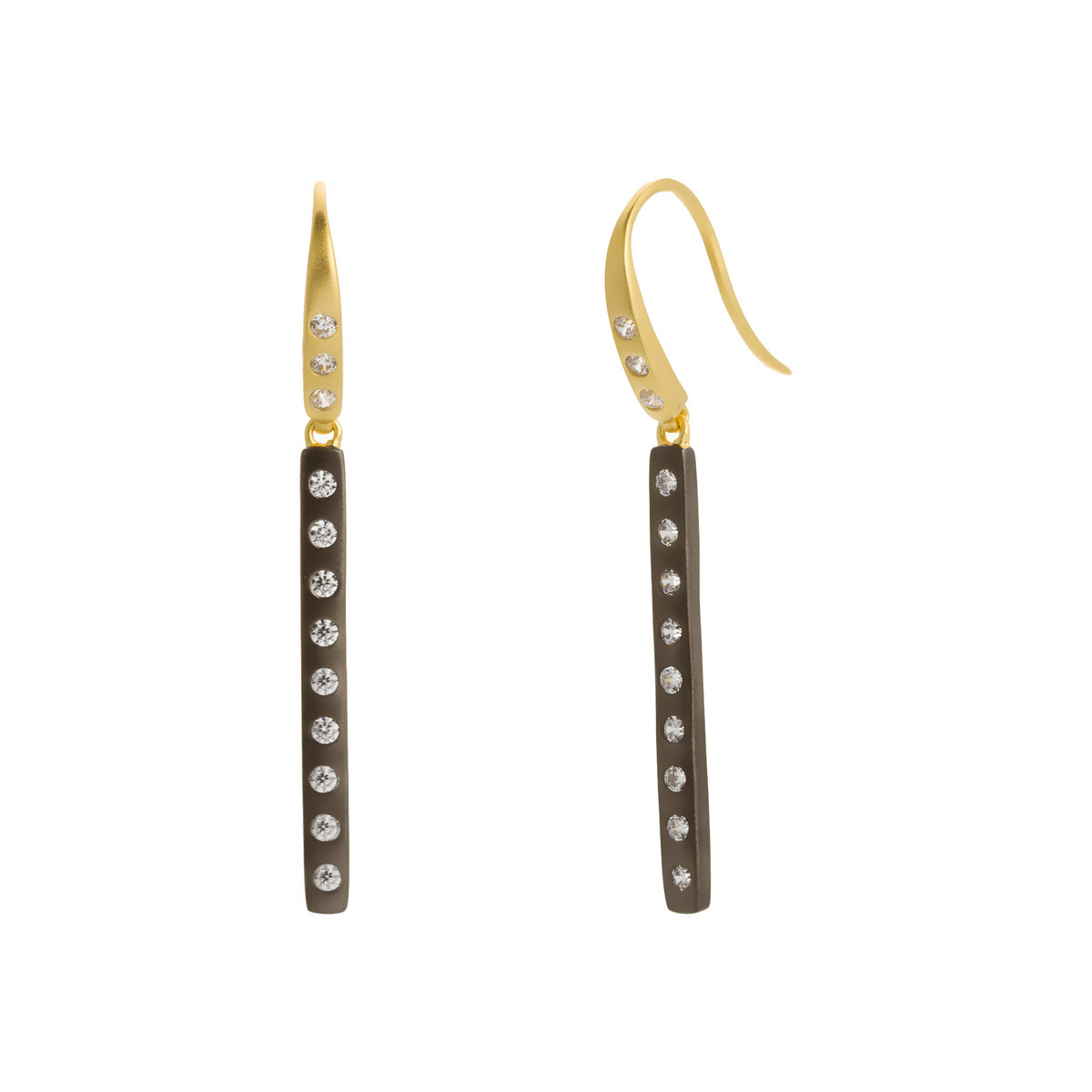 Modern Bezel Bar Drop Earring