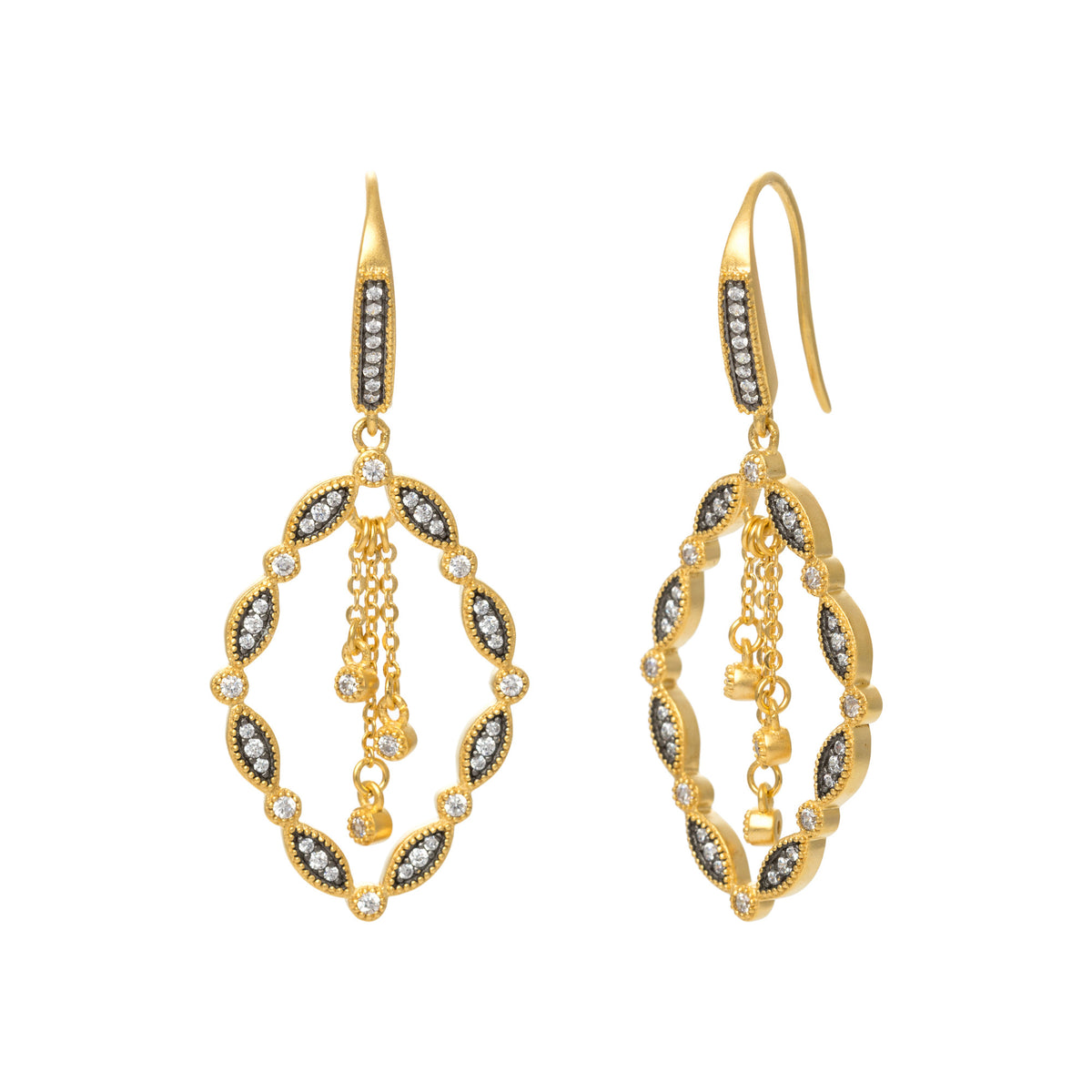 Open Abstract Chain Accent Drop Earring