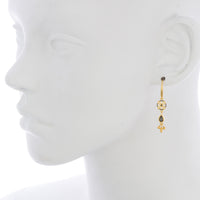 Black CZ Petite Beaded Drop Earring