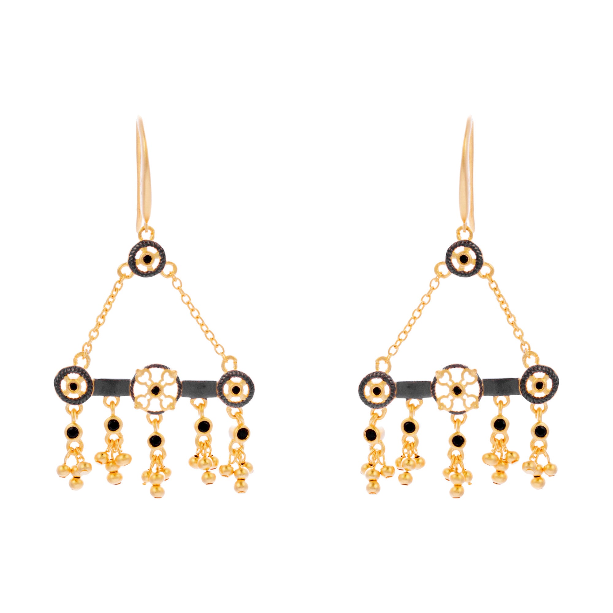 Joey J.™ Black Cubic Zirconia Beaded Filigree Bar Drop