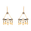 Black Cubic Zirconia Beaded Filigree Bar Drop Earring
