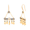 Black Cubic Zirconia Beaded Filigree Bar Drop Earring