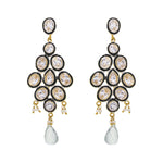 Crystal / Pearl / Green Glass Fancy Drop Earring