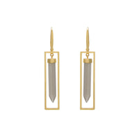 Gray Moonstone Prism Drop Earring
