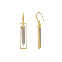 Gray Moonstone Prism Drop Earring