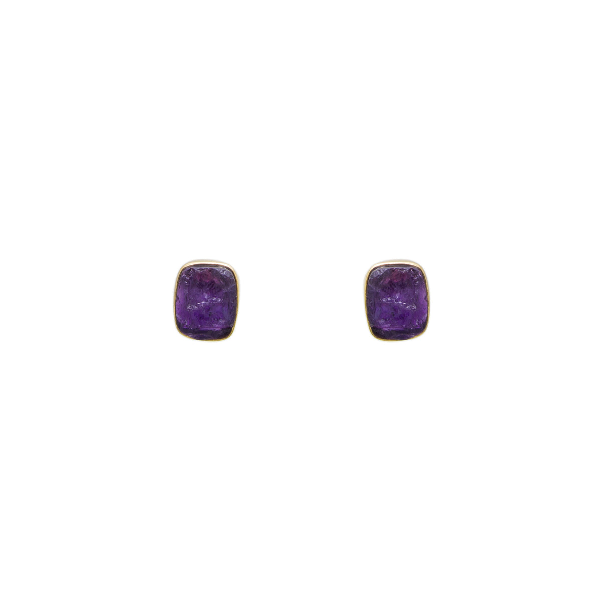 Square Amethyst Stud