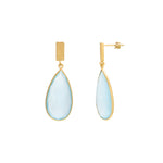 Aqua Chalcedony Matte Faceted Drop Earring