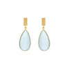Aqua Chalcedony Matte Faceted Drop Earring