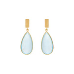 Aqua Chalcedony Matte Faceted Drop Earring