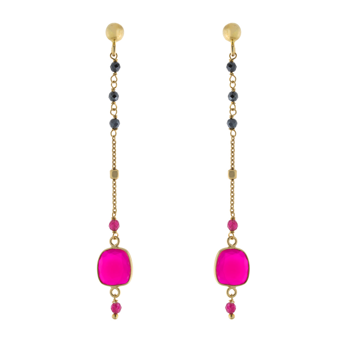 Faceted Bead Drop Earring