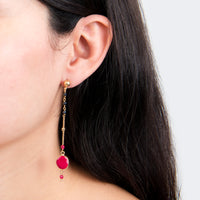 Faceted Bead Drop Earring