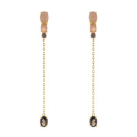 Quartz Oval Chain Drop Earring