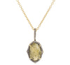 Oval Labradorite CZ Drop Necklace