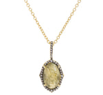 Oval Labradorite CZ Drop Necklace