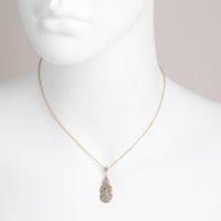 Fancy Labradorite and CZ Teardrop Necklace