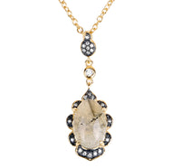 Fancy Oval Labradorite CZ Necklace