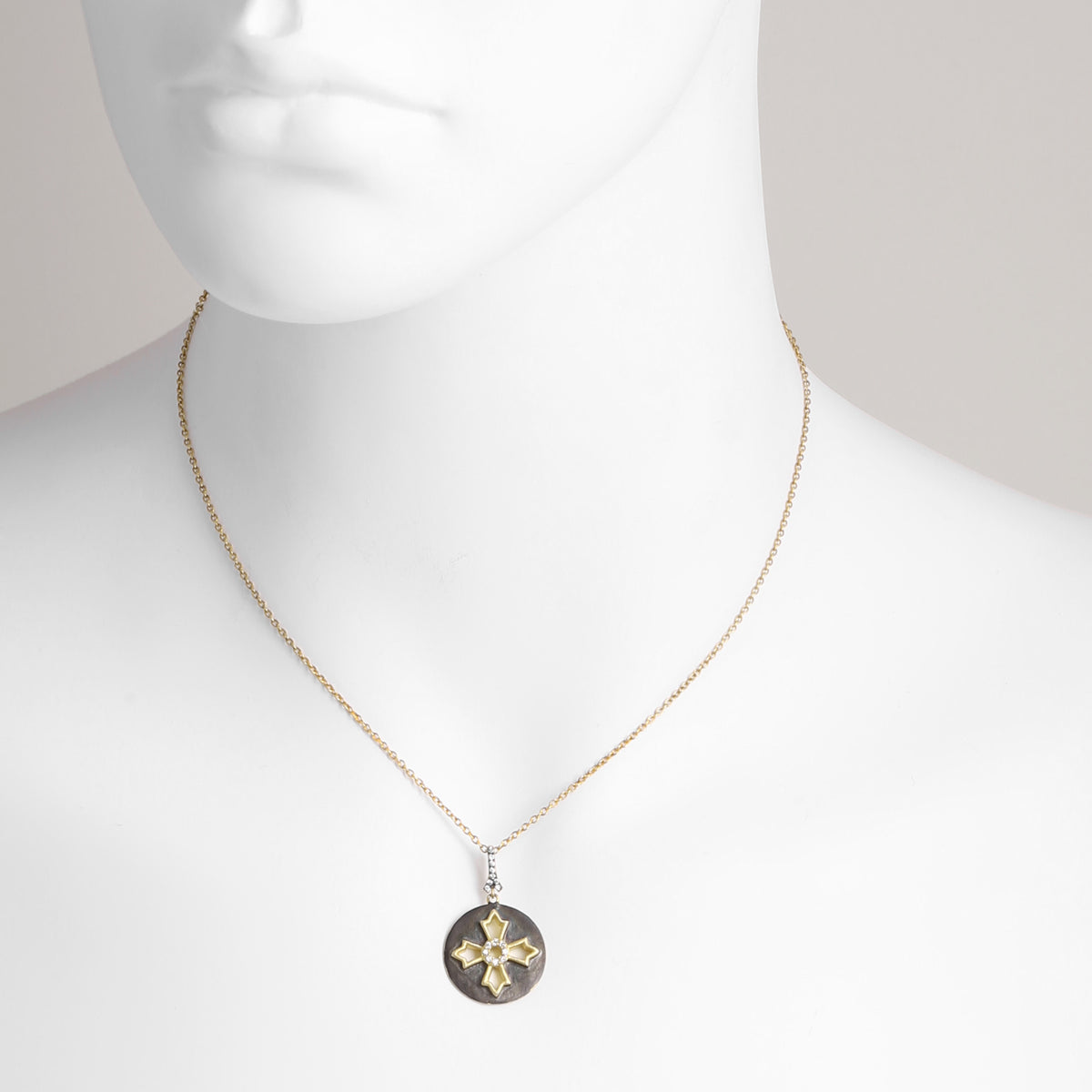 Modern Round Cross Necklace