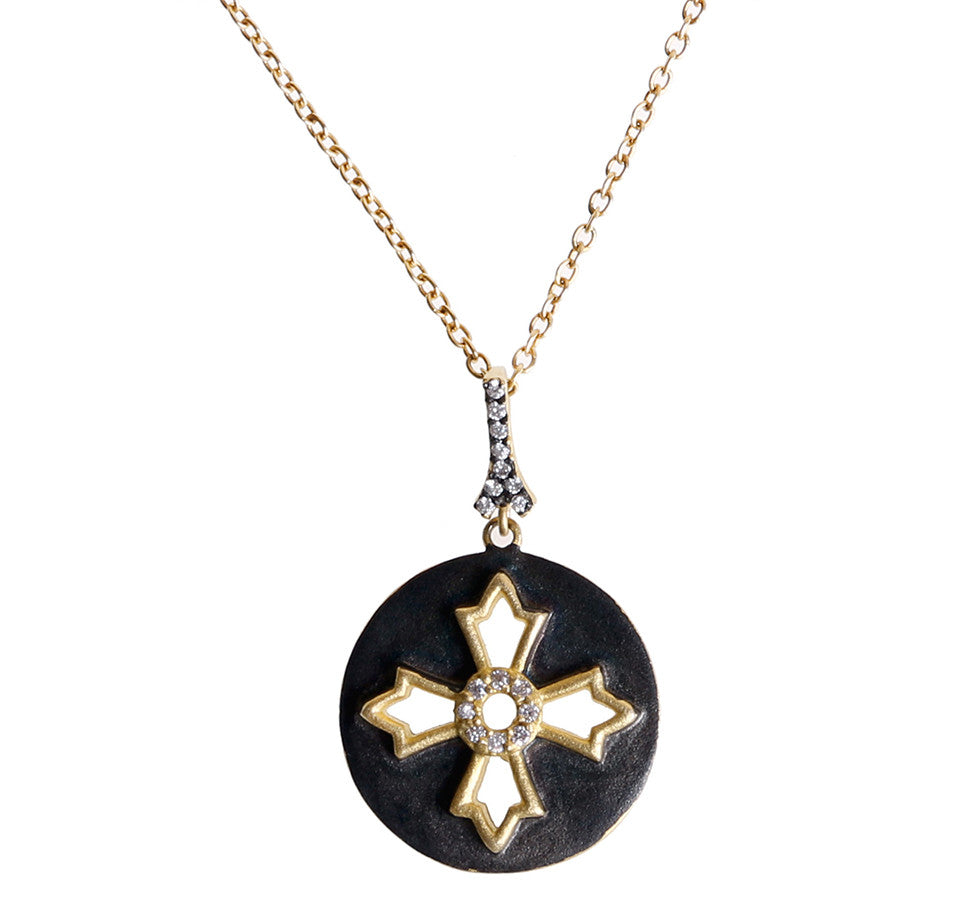 Modern Round Cross Necklace