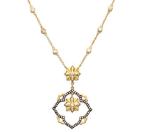 Fancy Open Floating Flower CZ Necklace